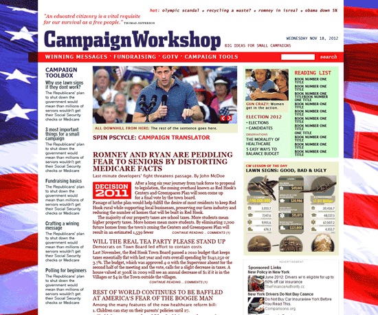 Campaign Workshop website design