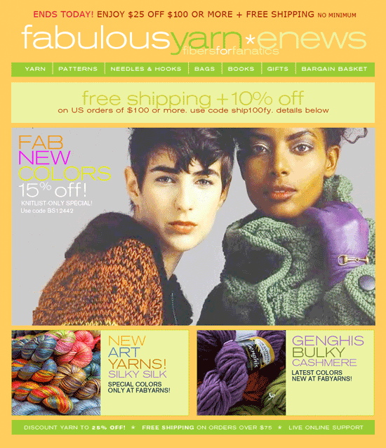 Fabulous Yarn email marketing Designs