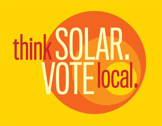 think solar vote local Poster sticker etc